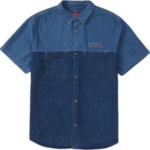 Supreme 2-Tone Denim S/S Shirt (Blue) M